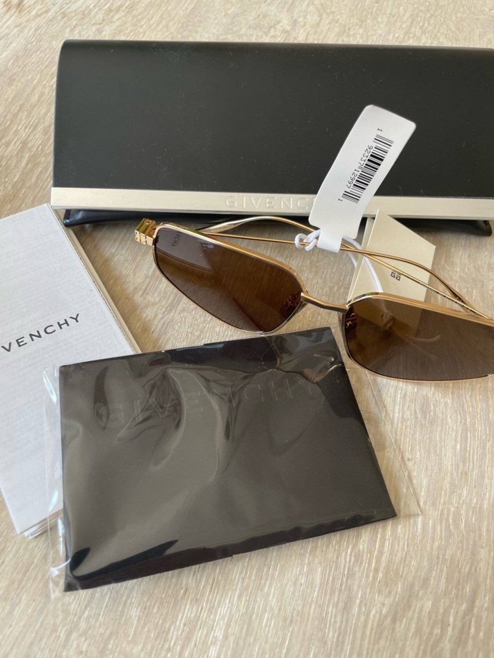 Givenchy Gold Metal Sunglasses with Brown Lenses